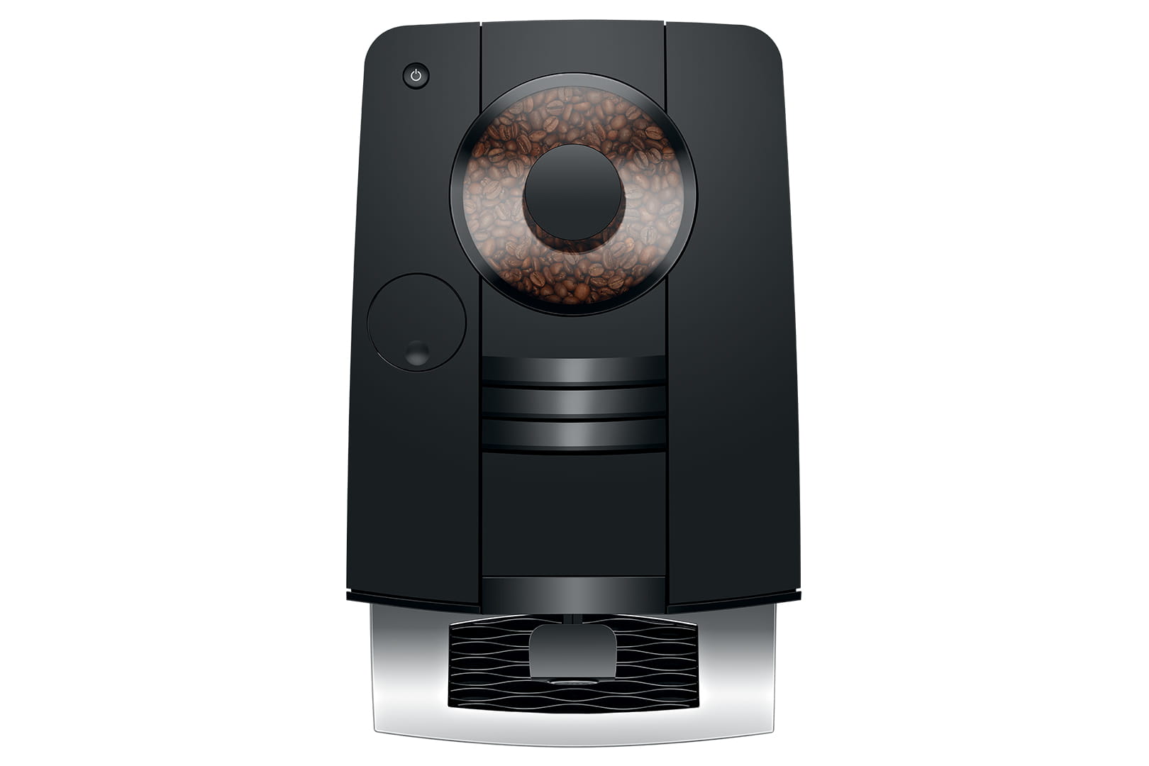 Top view of the JURA C3 Professional Aroma Grinder and bean hopper