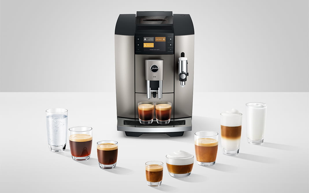 JURA E8 Midnight Silver – dizajn a prevedenie